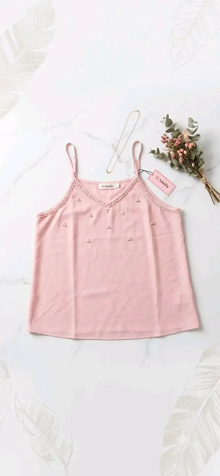 Blusa rosada con detalles de perlas Amelia - 2