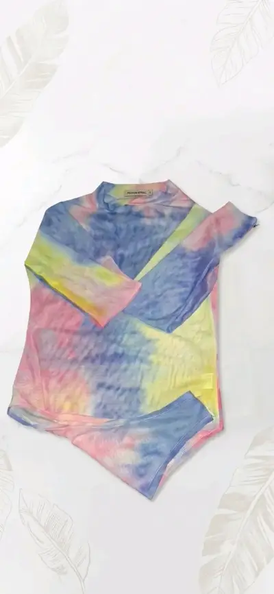 Boddy tie-dye de manga larga para mujer - miniatura 1