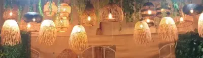 Lámpara colgante de mimbre café oscuro - miniatura 3