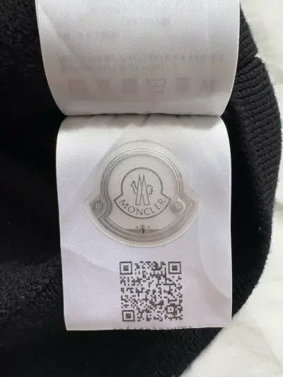 Suéter de lana Moncler negro con logo - miniatura 2