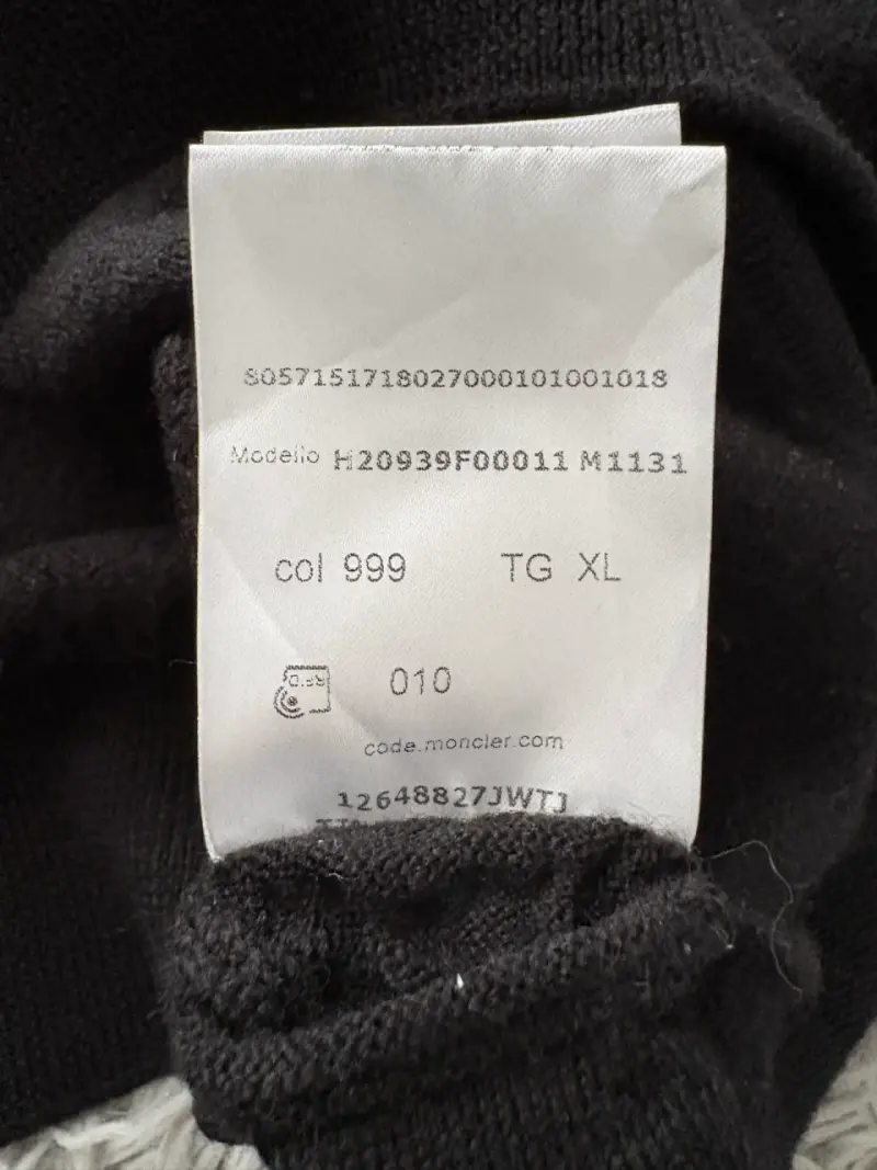 Suéter de lana Moncler negro con logo - 6
