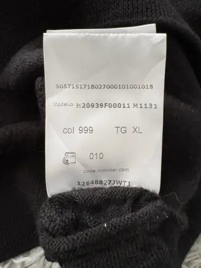 Suéter de lana Moncler negro con logo - miniatura 6