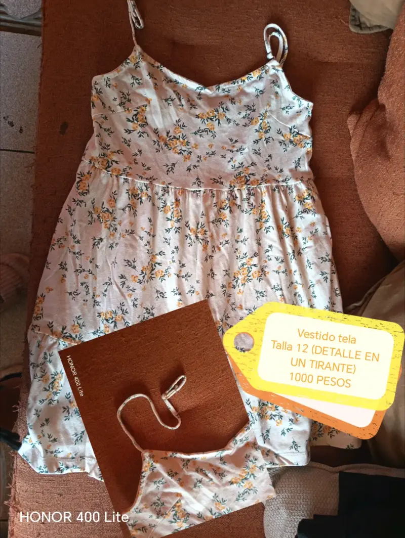 Vestido de tela floral talla 12 - 1