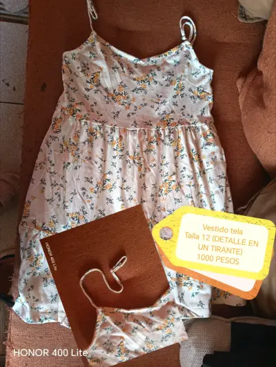 Vestido de tela floral talla 12 - miniatura 1