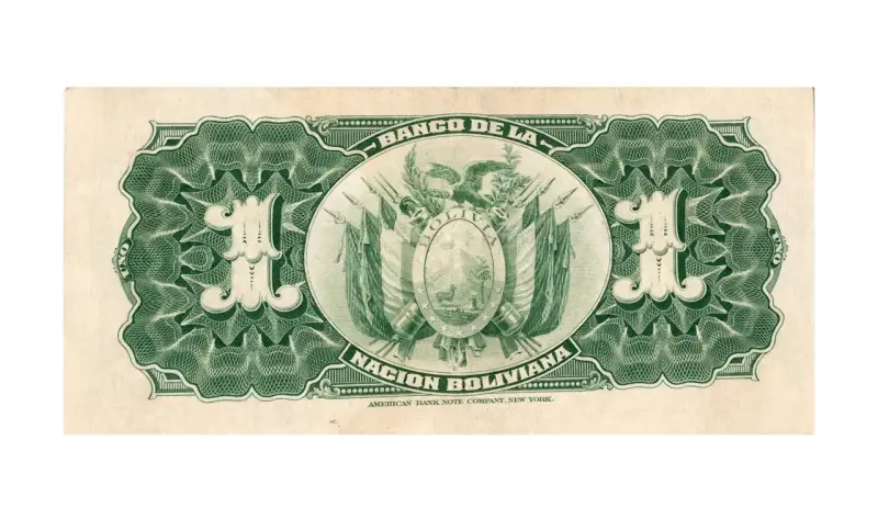 Billete antiguo Bolivia   un boliviano 1911 - 2