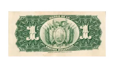 Billete antiguo Bolivia   un boliviano 1911 - miniatura 2