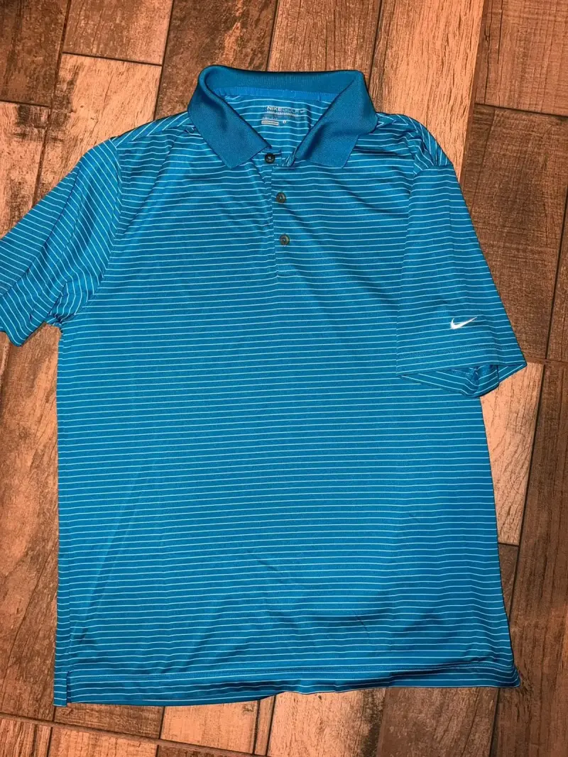 Polera Polo Nike Dry Fit Azul a Rayas