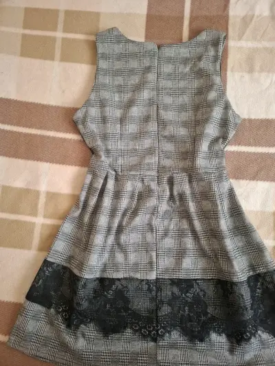 Vestido a cuadros con encaje Colloseum - miniatura 2