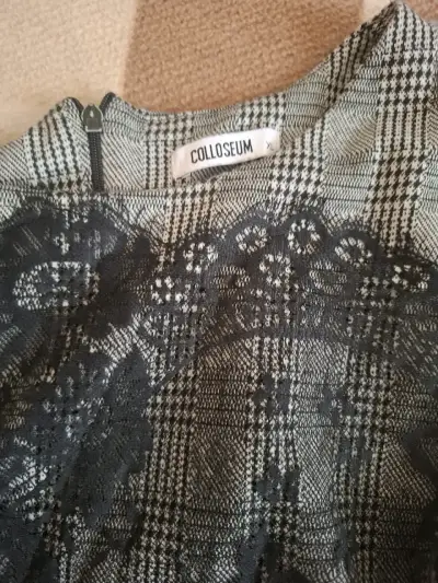 Vestido a cuadros con encaje Colloseum - miniatura 3