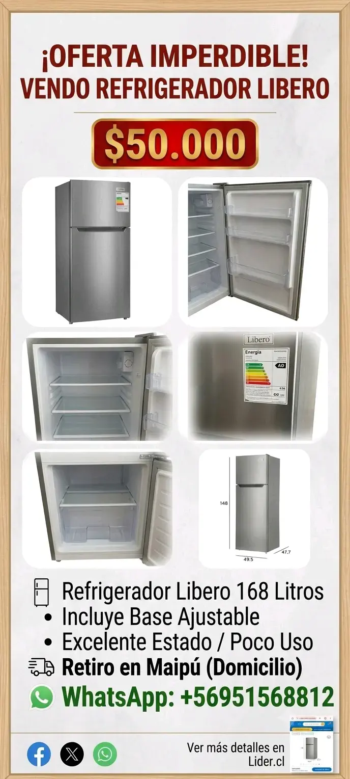 Refrigerador Libero 168 Litros en excelente estado - 1