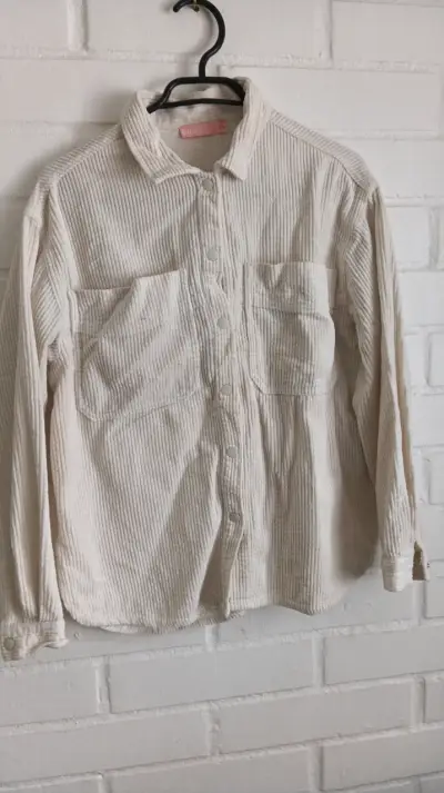 Camisa de pana beige para mujer Index - miniatura 1