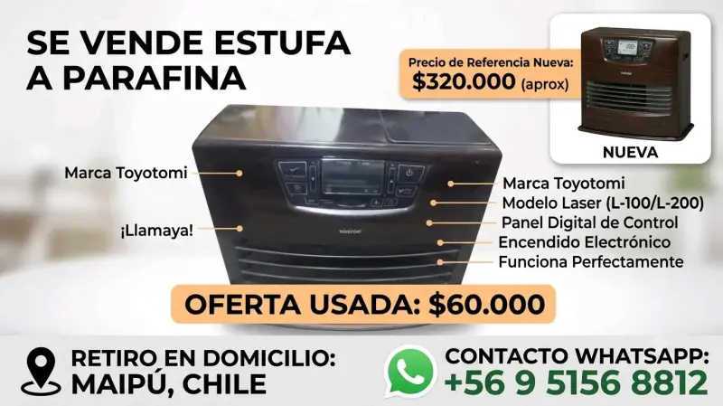 Estufa a parafina Toyotomi Laser usada - 1
