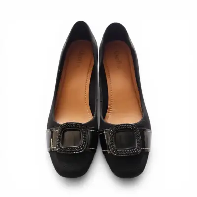 Zapatos Usaflex Negros Talla 40 CL Taco Ancho - miniatura 1