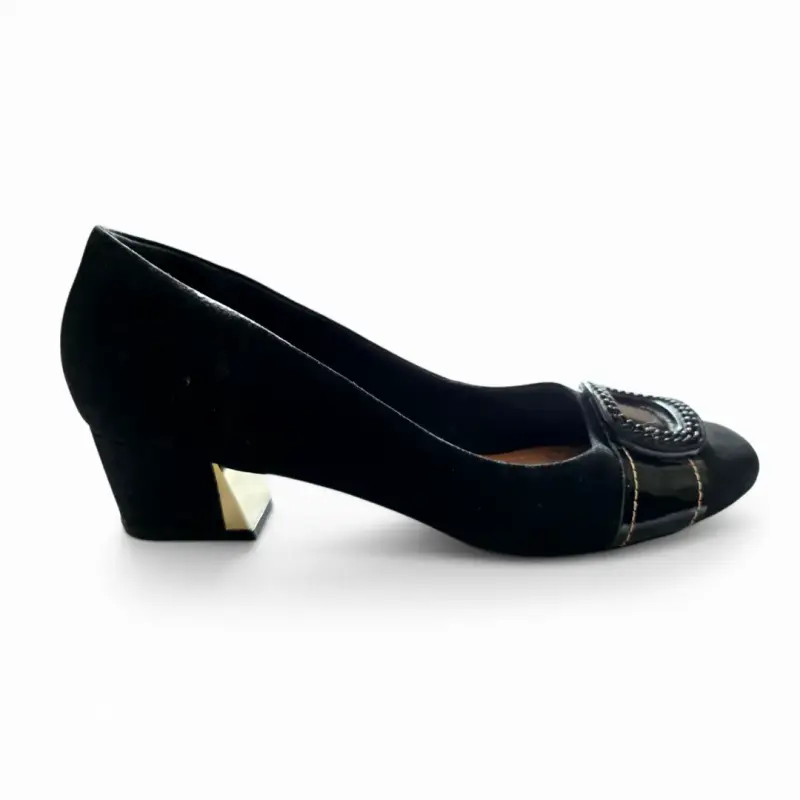 Zapatos Usaflex Negros Talla 40 CL Taco Ancho - 2