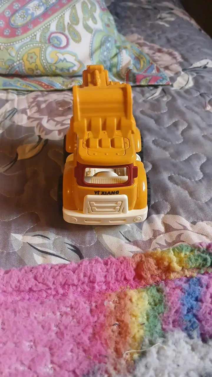 Camión de juguete excavadora amarillo - 1