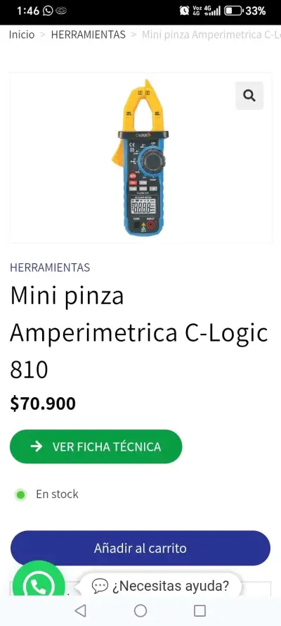 Multímetro de gancho C-Logic 810 con termocupla - miniatura 5