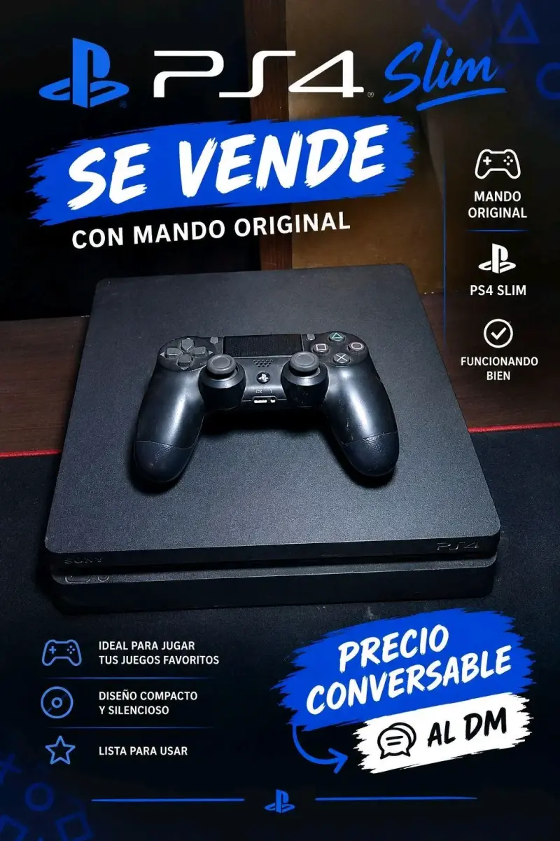 Consola PS4 Slim con mando original conversable