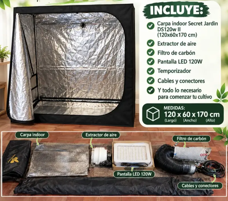 Kit de cultivo indoor Secret Jardin DS120w II con accesorios - 1