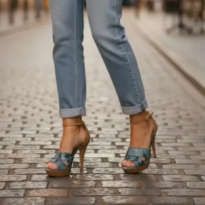Tacones Sandalias Gino Ventori Cuero Talla 39 - miniatura 1