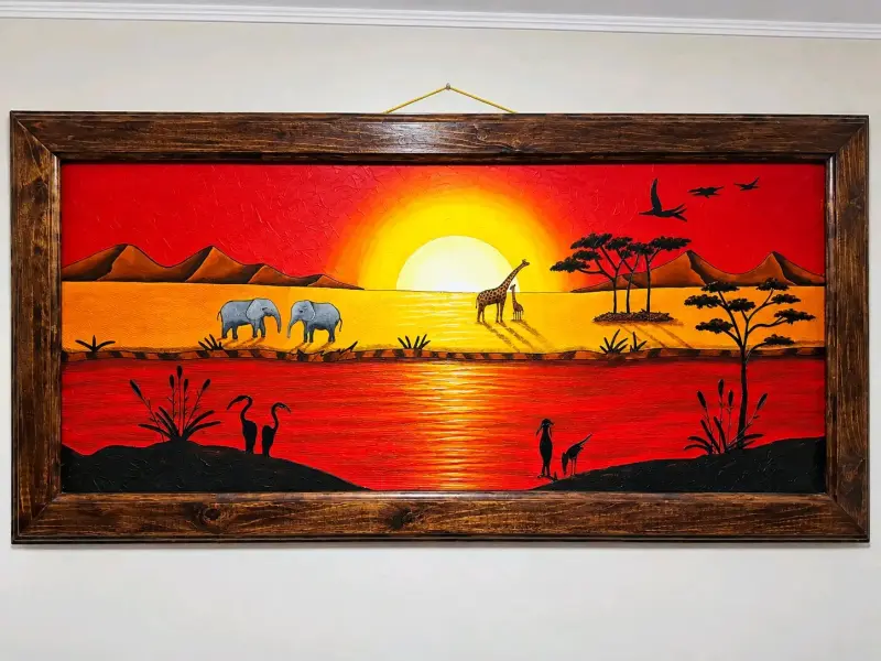 Cuadro Decorativo de Paisaje Africano al Atardecer
