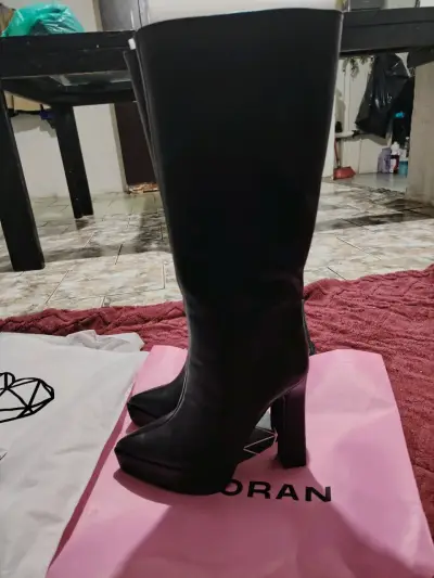 Botas de cuero negras con tacón alto C/Moran - miniatura 5
