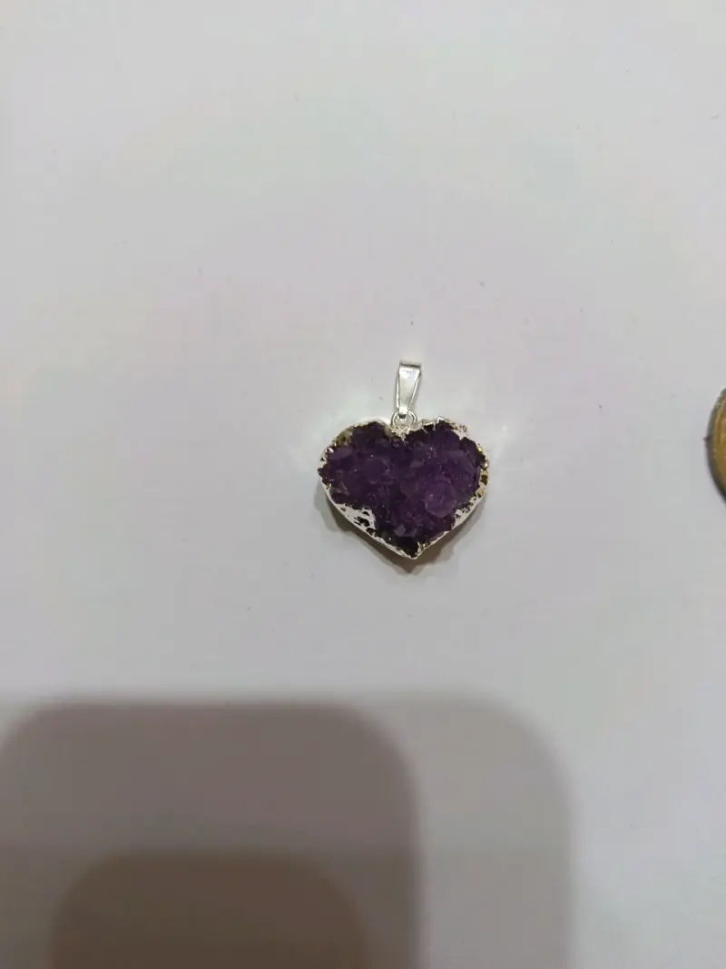Colgante de amatista en forma de corazón - 1