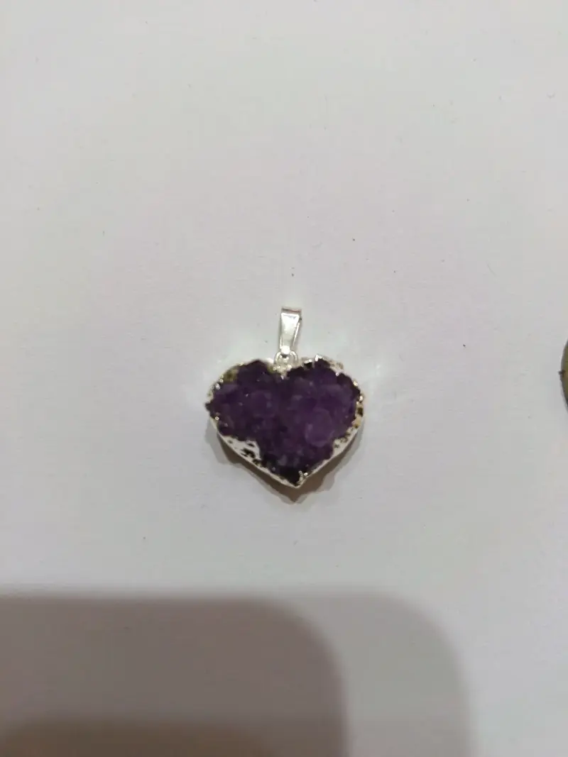 Colgante de amatista en forma de corazón - 2