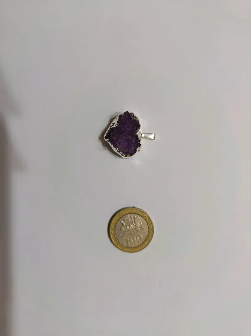 Colgante de amatista en forma de corazón - 3