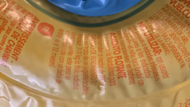 Flotador inflable para bebé Nabaiji amarillo - 5