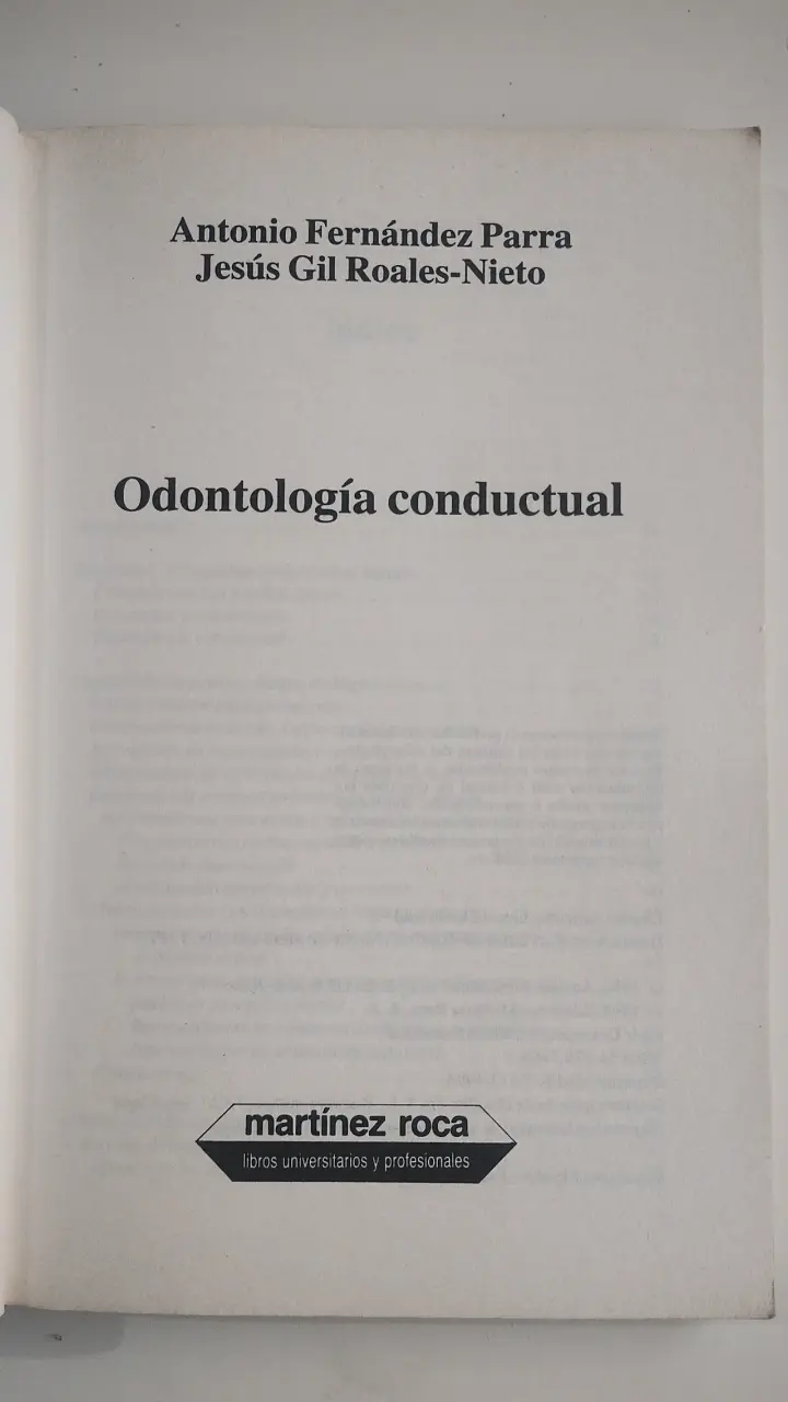 Libro Odontología Conductual de Fernández Parra y Roales-Nieto - 2