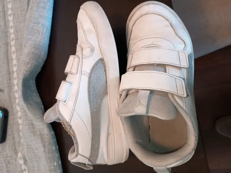 Zapatillas infantil Puma blancas con velcro N° 34 - 5