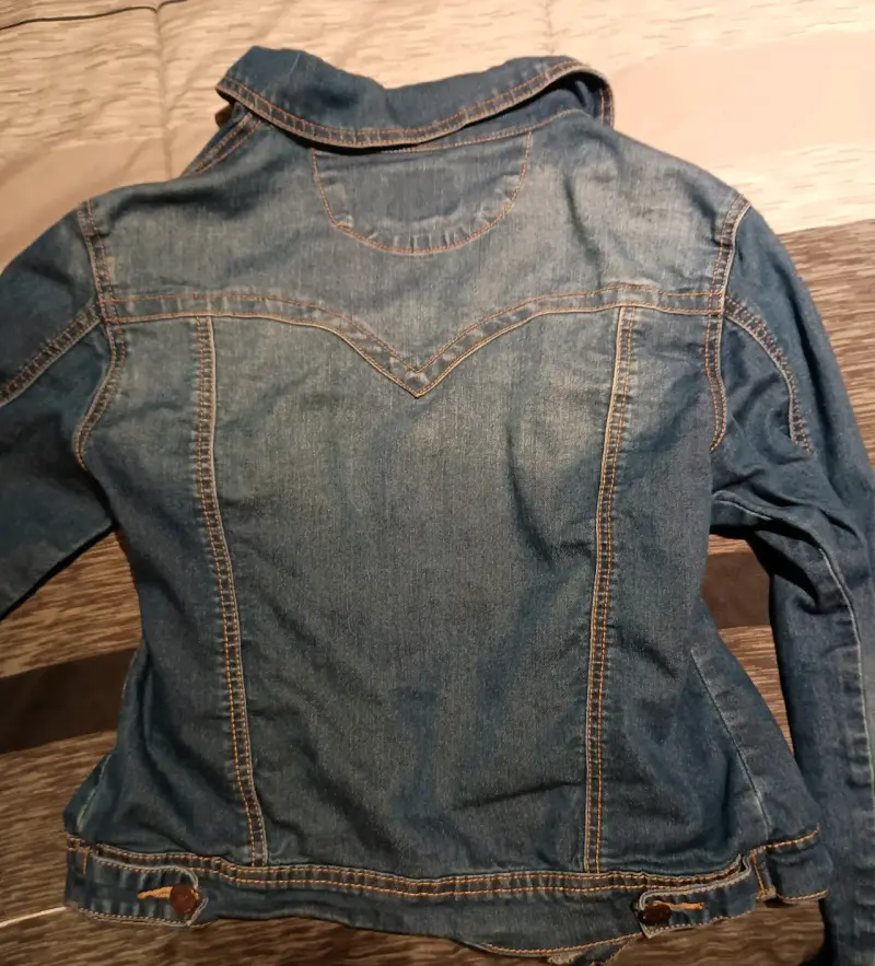 Chaqueta de mezclilla azul para mujer talla M - 4