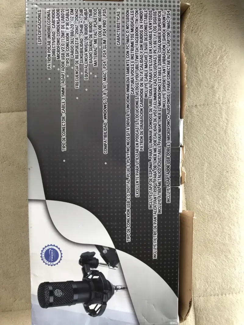 Micrófono condensador USB con atril ajustable - 2