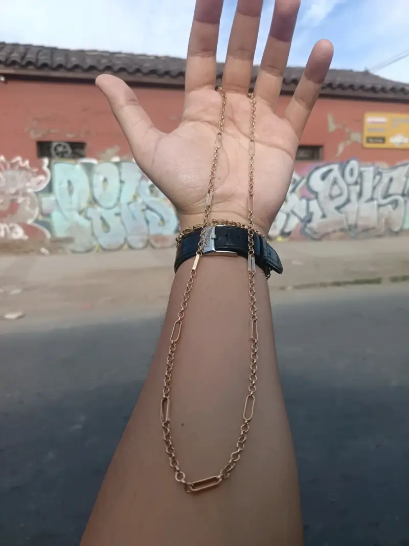 Cadena de oro 18k estilo rolo facetiado - 3