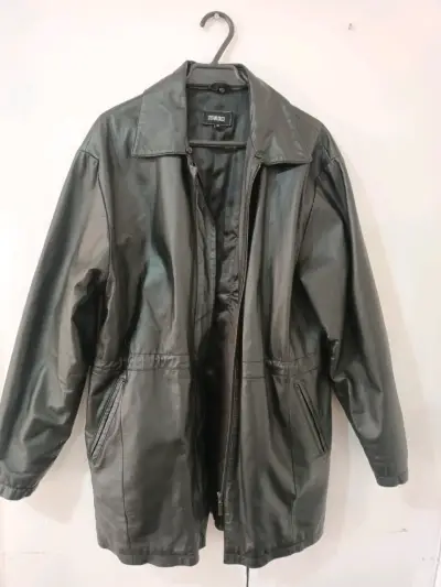 Chaqueta de cuero negro Stefano Cocci de mujer - miniatura 1