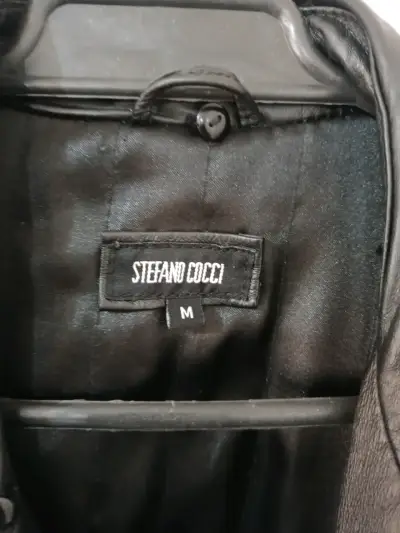 Chaqueta de cuero negro Stefano Cocci de mujer - miniatura 2