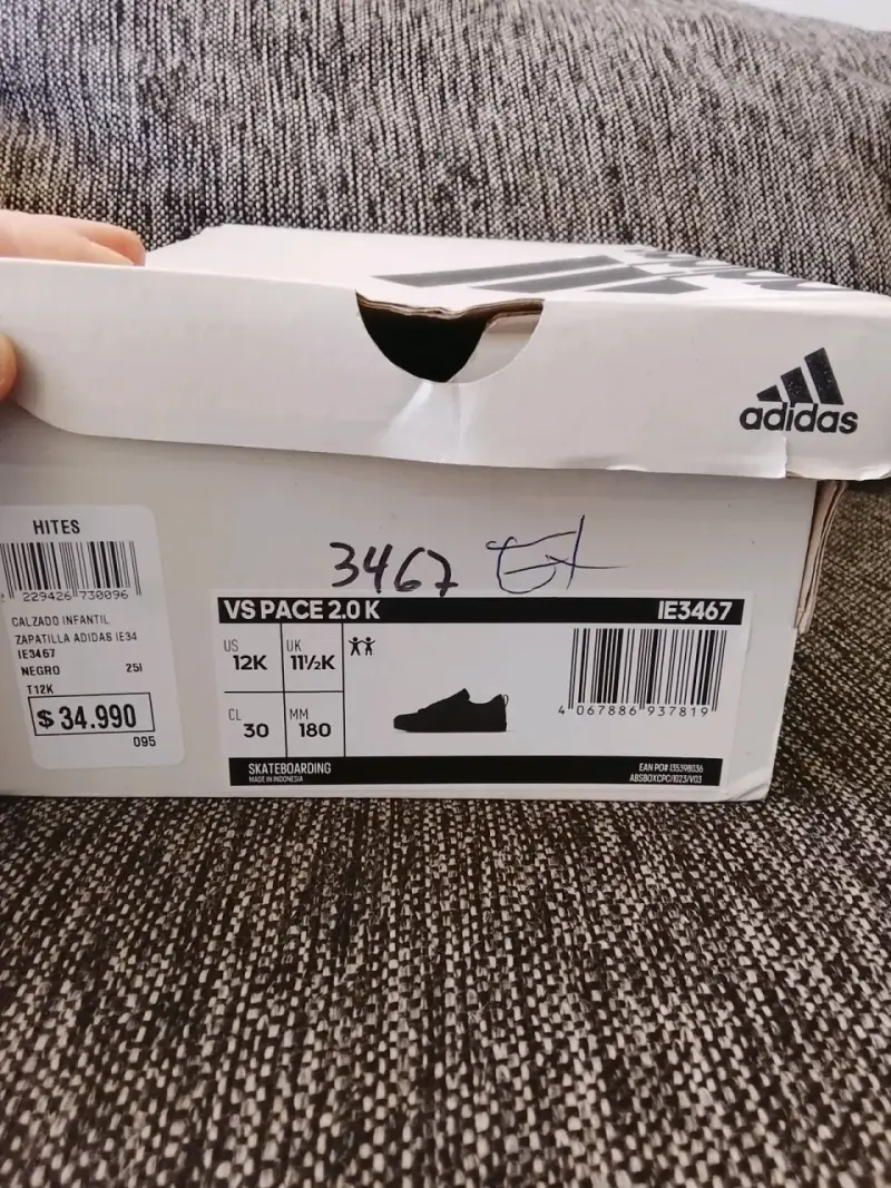 Zapatillas negras Adidas VS Pace 2.0K para niños - 2