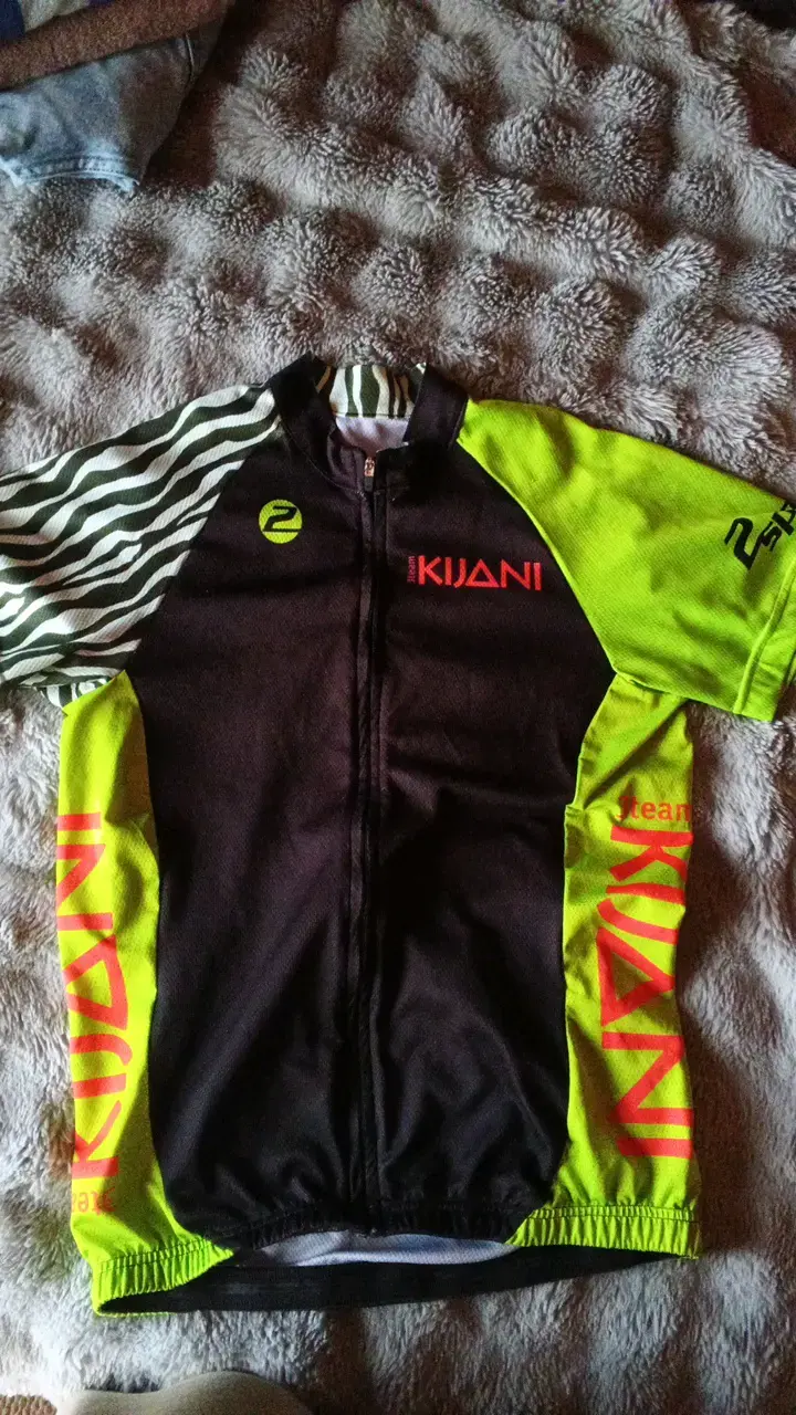 Polera de ciclismo Kijani negra y verde - 1