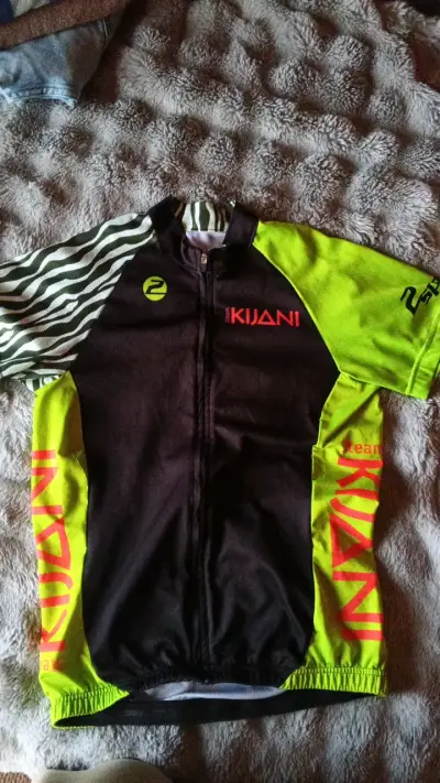 Polera de ciclismo Kijani negra y verde - miniatura 1