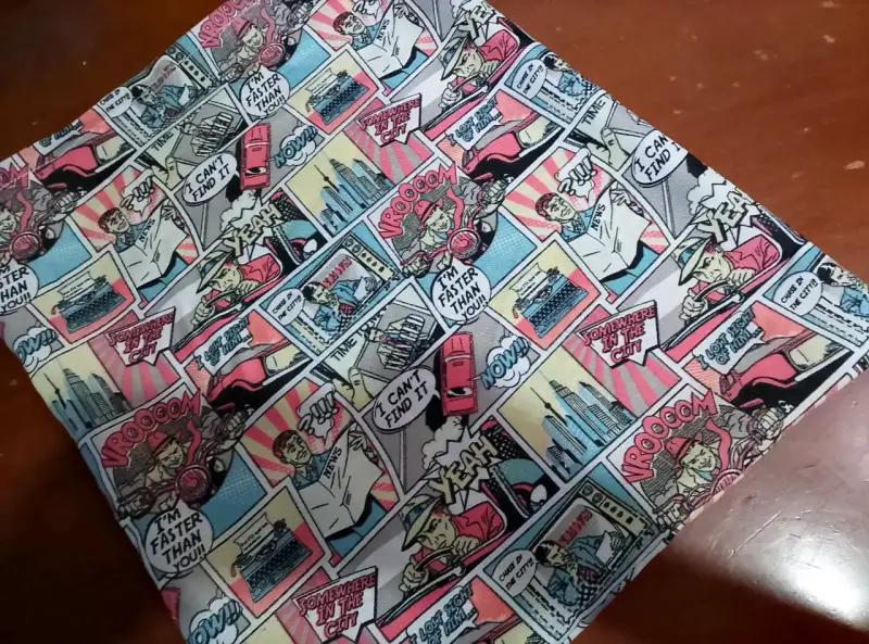 Bolsa de tela estampada con gatos y cómics - 3