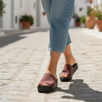 Sandalias con Plataforma Burdeo Talla 37 - miniatura 4
