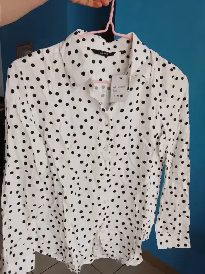 Blusa de lunares blancos y negros G&Gao talla L - miniatura 2