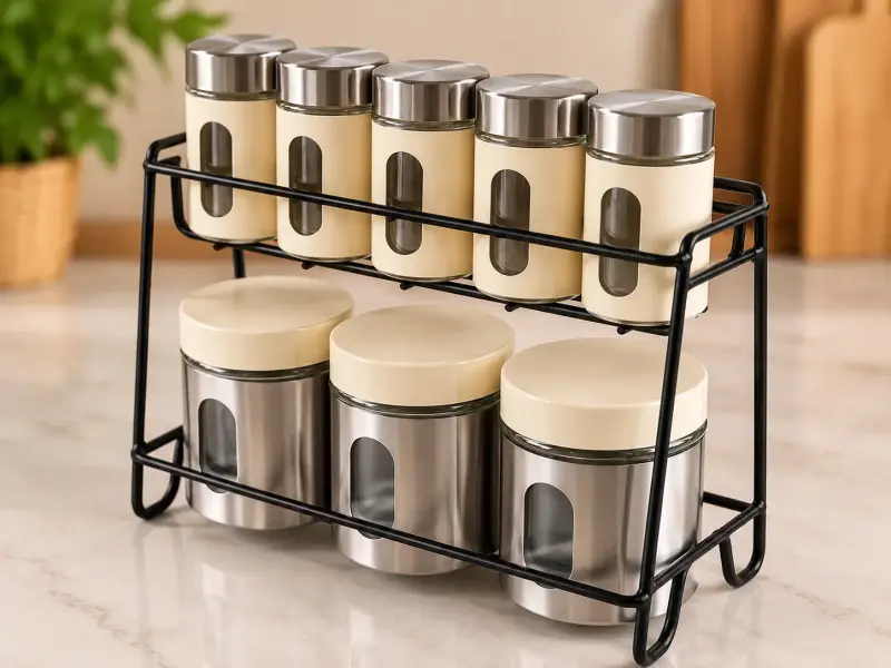 Set especieros Casaideas 8 frascos + organizador - 2