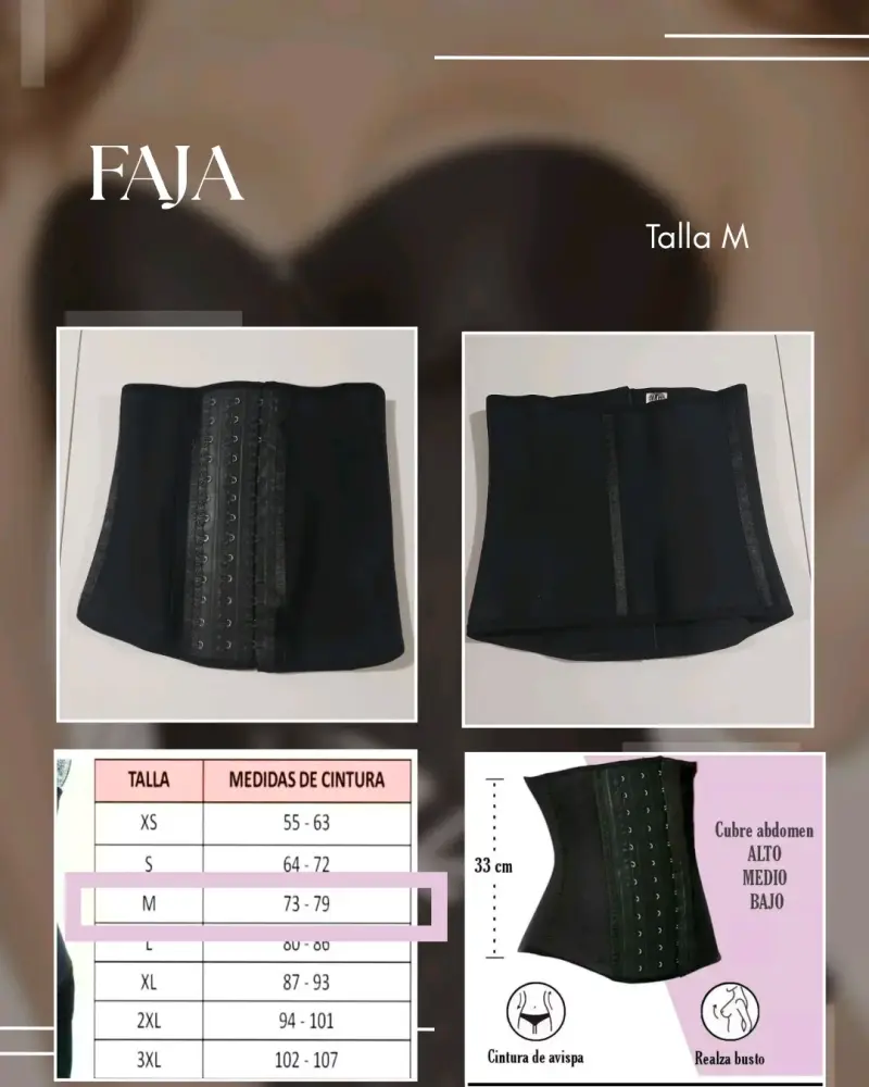 Faja reductora negra talla M - 1