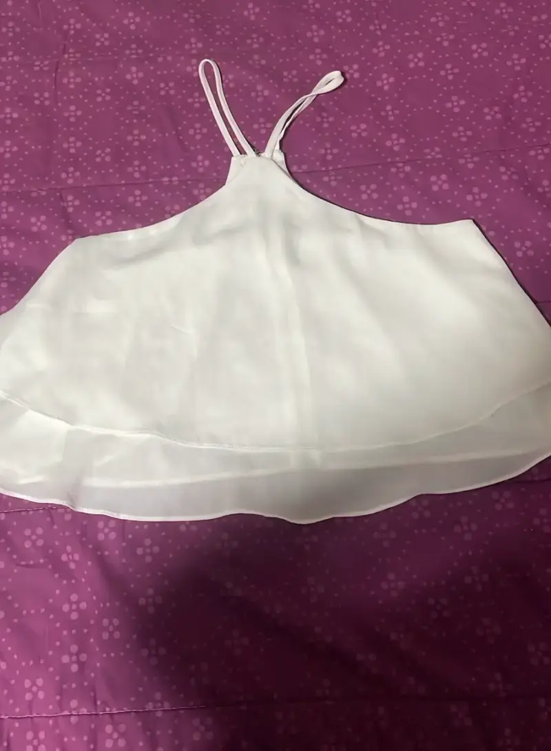 Blusa blanca de tirantes para mujer