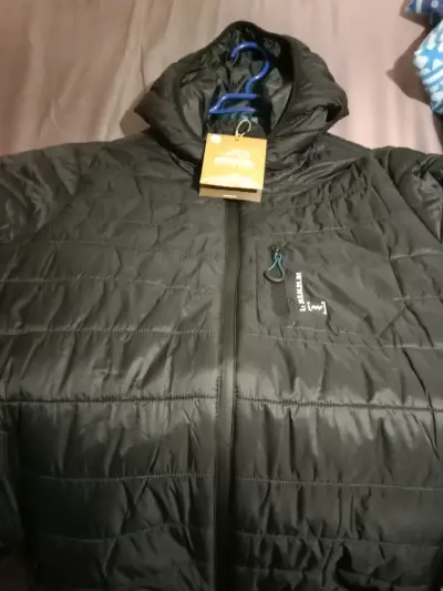 Chaqueta negra con capucha NewSports Outdoor - miniatura 1