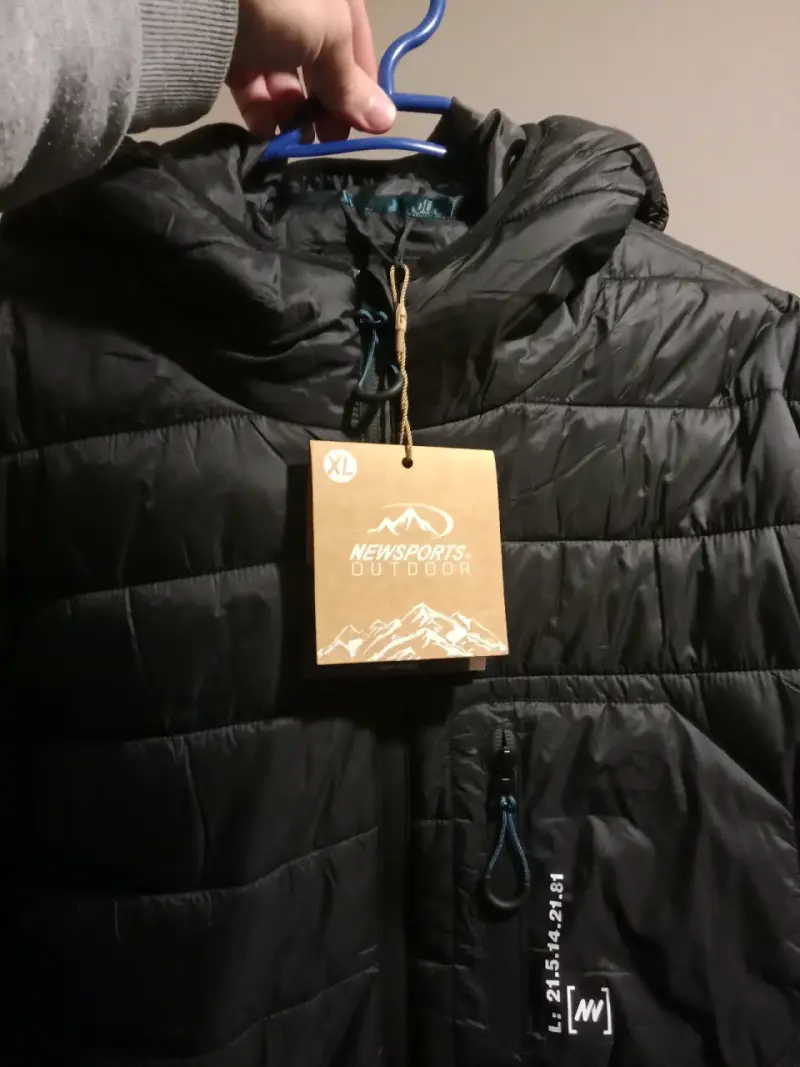 Chaqueta negra con capucha NewSports Outdoor - 2