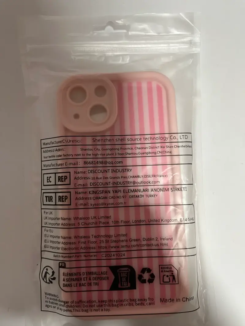 Funda de silicona rosa para iPhone con diseño de rayas - 1