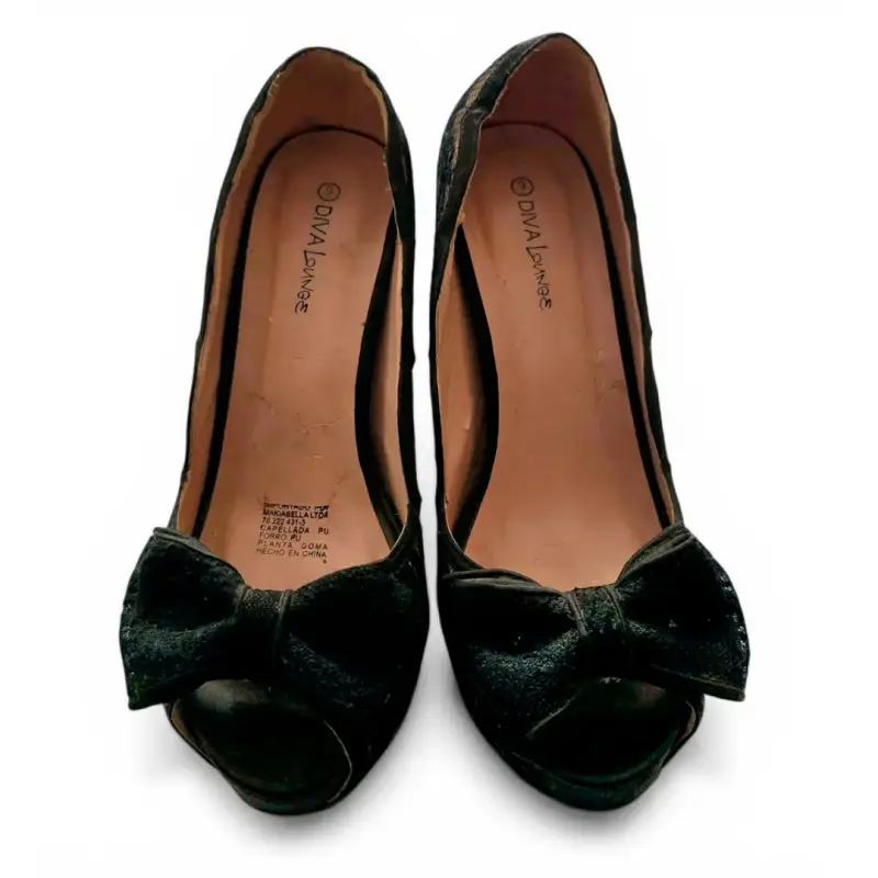 Tacones Peep Toe Diva Lounge con Encaje Talla 39 - 2