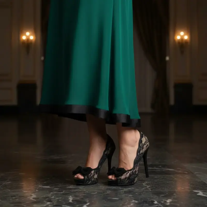 Tacones Peep Toe Diva Lounge con Encaje Talla 39 - 5
